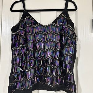 NWT Black Sequin Embellished Women's Top